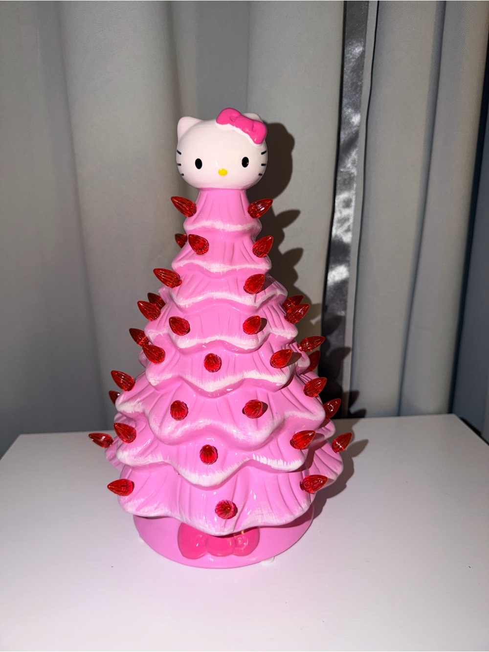 Hello Kitty Pink and White Decorative Holiday Light Tree